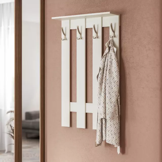 Вешалка Граникум 70x115x70 см 4 крючка цвет белый