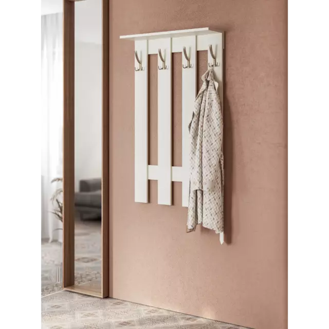 Вешалка Граникум 70x115x70 см 4 крючка цвет белый — изображение 2