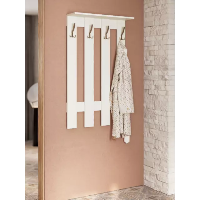 Вешалка Граникум 70x115x70 см 4 крючка цвет белый — изображение 4