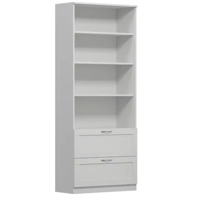 Стеллаж книжный Шведский стандарт Сириус 78.2x190x34.8 см 2 ящика ЛДСП цвет белый — изображение 2