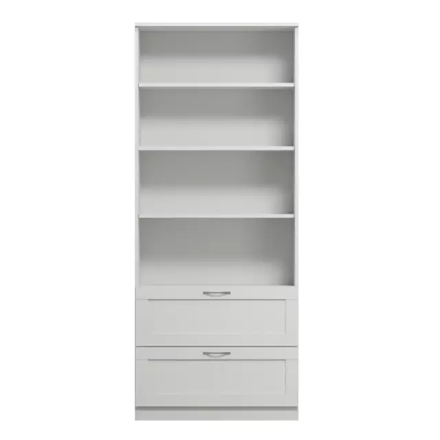 Стеллаж книжный Шведский стандарт Сириус 78.2x190x34.8 см 2 ящика ЛДСП цвет белый — изображение 4