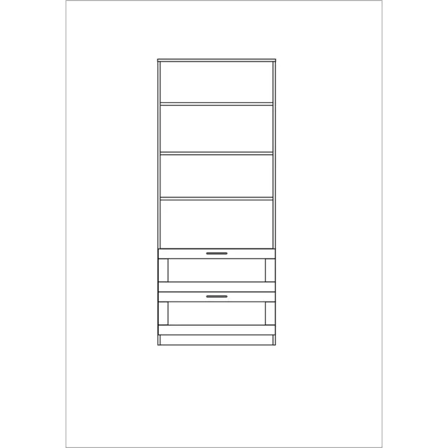 Стеллаж книжный Шведский стандарт Сириус 78.2x190x34.8 см 2 ящика ЛДСП цвет белый — изображение 6