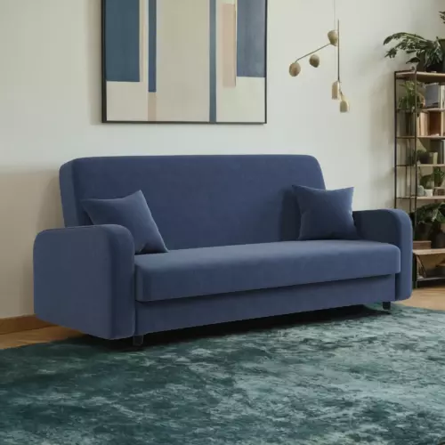 Диван Шарм-дизайн Мелодия 215x90x90 см велюр цвет синий