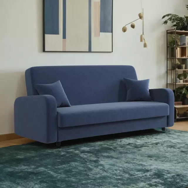 Диван Шарм-дизайн Мелодия 215x90x90 см велюр цвет синий