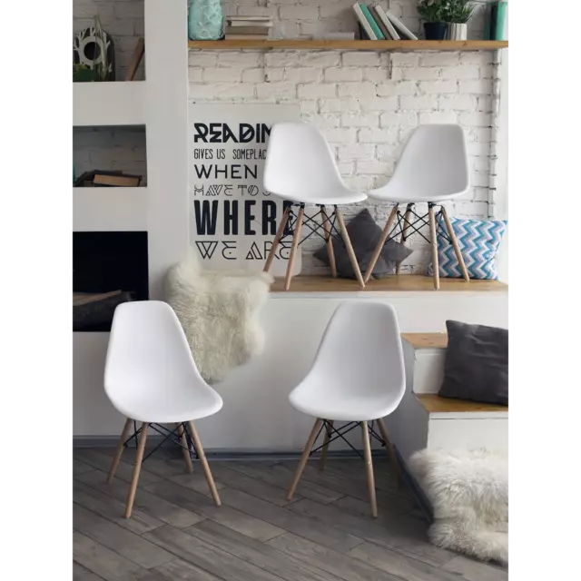 Комплект кухонных стульев 4 шт Стул груп Dsw style 81x53x46 см пластик цвет белый — изображение 3