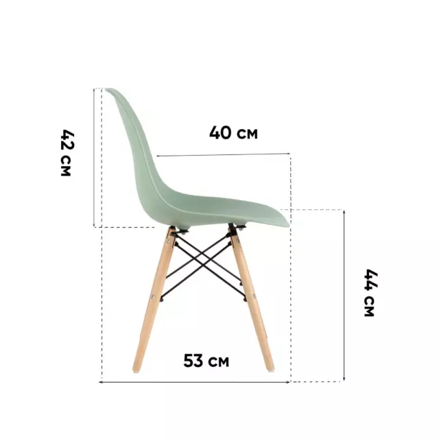 Комплект кухонных стульев 4 шт Стул груп Dsw style 81x53x46 см пластик цвет белый — изображение 13