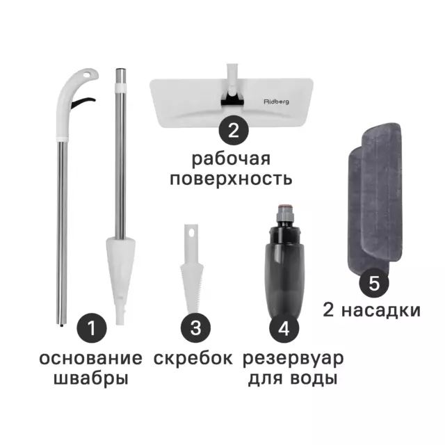 Умная швабра RIDBERG Spray mop с распылителем — изображение 10
