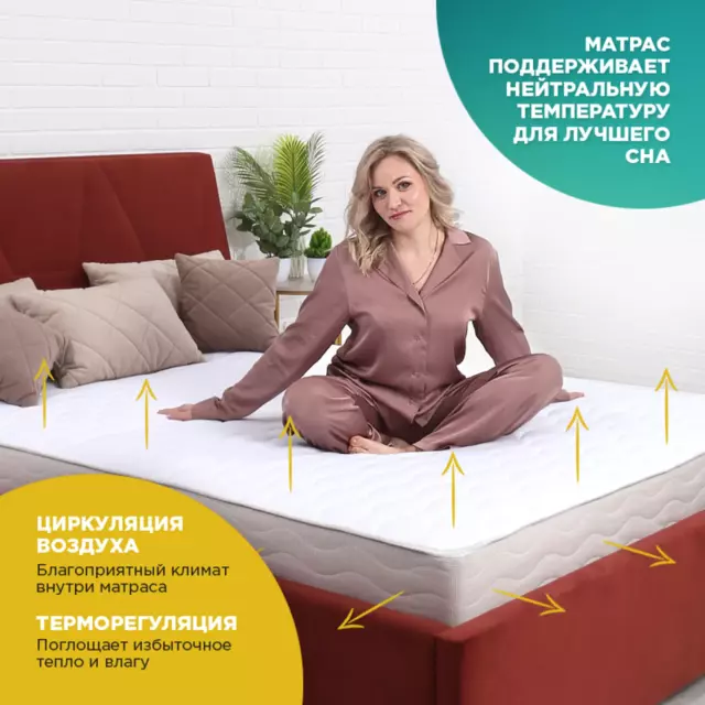 Матрас Hugge Tallon 160x200 см независимый пружинный блок, двуспальный, ортопедический, кокосовый — изображение 8