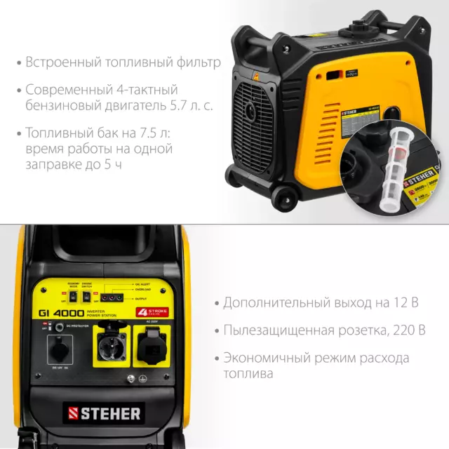 Генератор бензиновый Steher GI-4000 3.5 кВт — изображение 8