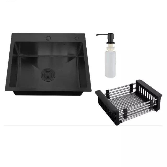 Интегрированная мойка Ростовская Мануфактура Сантехники MR-5050BL 50x50x20 см нержавеющая сталь цвет графит — изображение 3