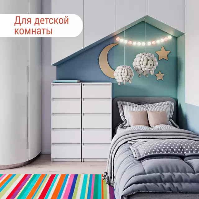 Комод Мебель-м Комод 5 ящиков 40x35.3x106.3 см ЛДСП цвет белый шагрень — изображение 4