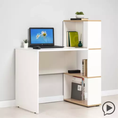 Компьютерный стол Моби Драйв 12.105 95.5x111.1x55 см ЛДСП цвет белый шагрень