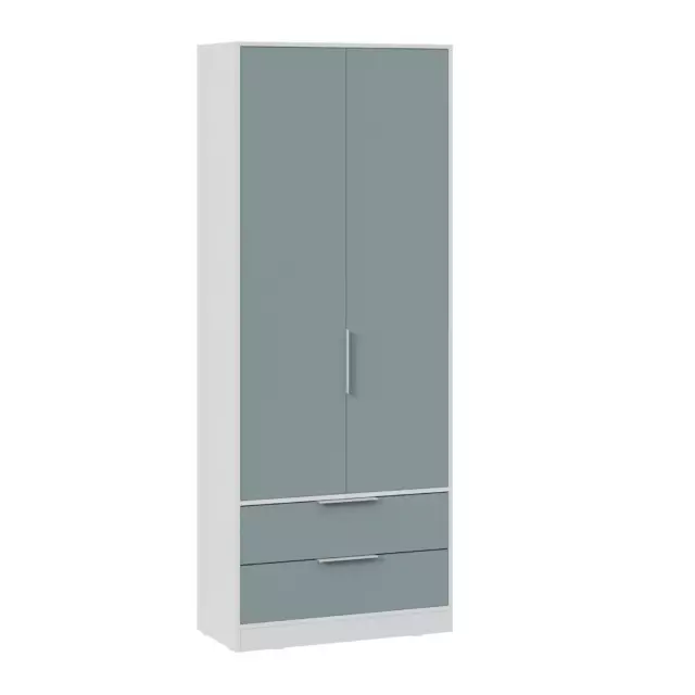 Шкаф распашной Трия 84x213x41 см ЛДСП цвет белый/серо-голубой