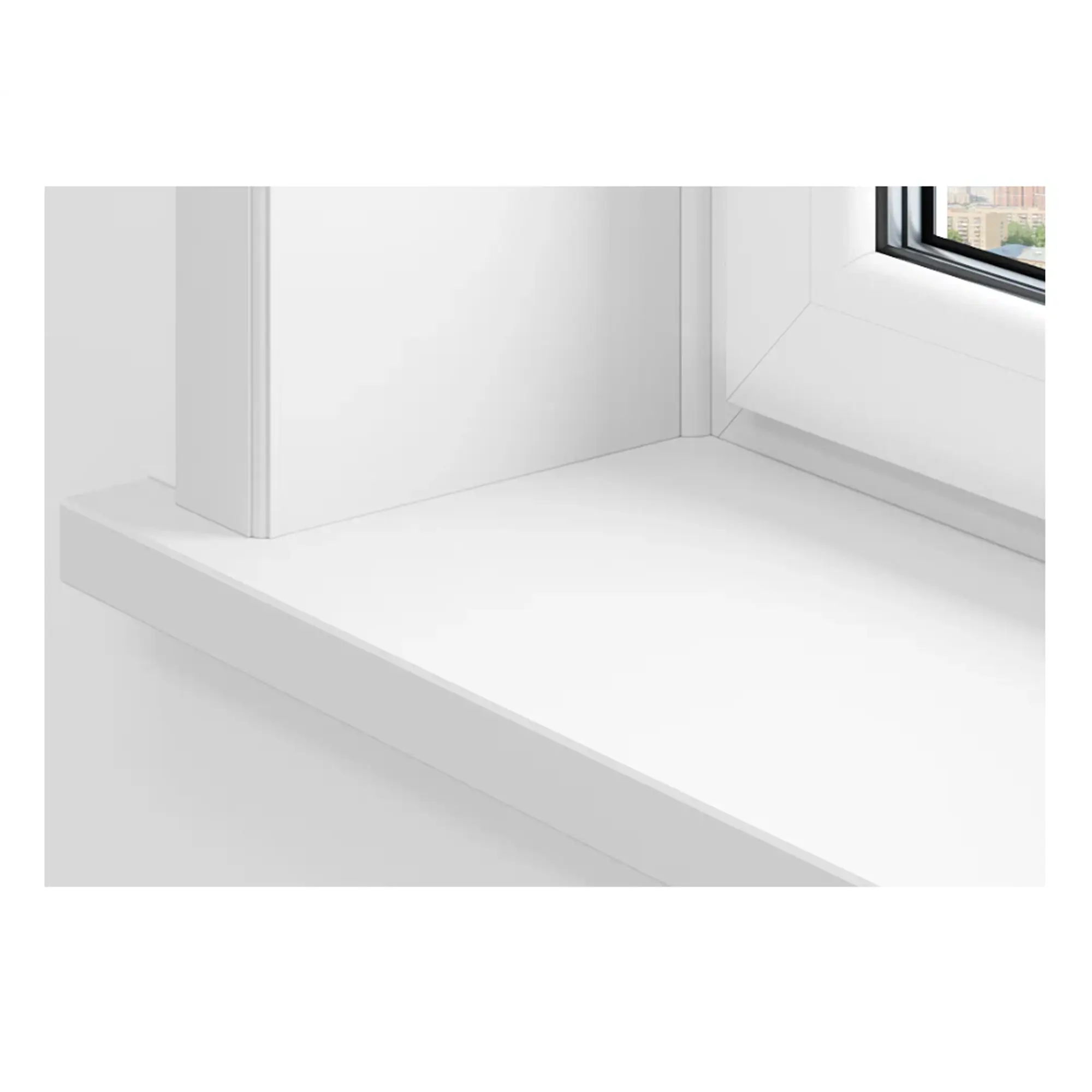 Подоконник пластиковый Moeller с заглушкой Clean-touch 2000x300мм белый clean-touch — изображение 2