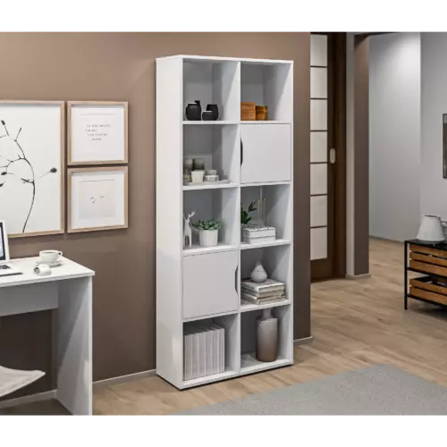 Стеллаж с полками Столплит 75x180x28.9 см ДСП цвет белый