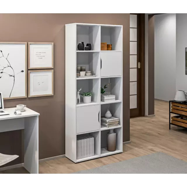 Стеллаж с полками Столплит 75x180x28.9 см ДСП цвет белый