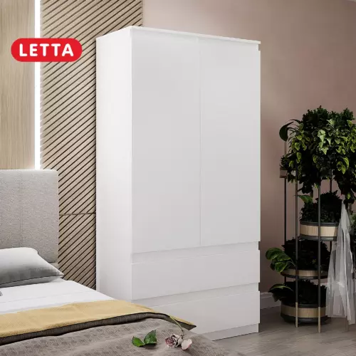 Шкаф распашной Letta Сити 80.20x180x45.40 см 2 двери 5 полок цвет белый