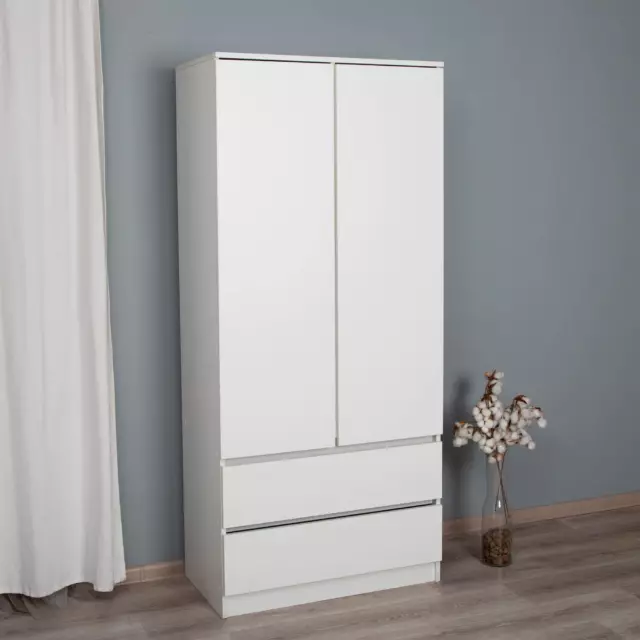 Шкаф распашной Letta Сити 80.20x180x45.40 см 2 двери 5 полок цвет белый — изображение 9