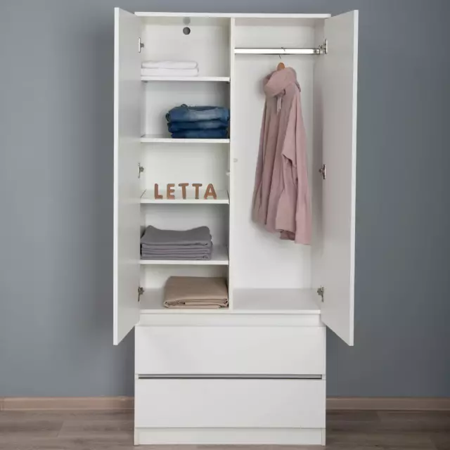 Шкаф распашной Letta Сити 80.20x180x45.40 см 2 двери 5 полок цвет белый — изображение 14