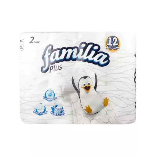 Туалетная бумага Hayat Familia Plus H-5036754 2-слойная 12 рулонов