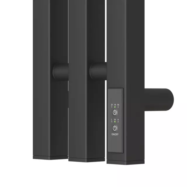 Полотенцесушитель электрический Point Гермес PN13821B П3 120x1100 мм 110 Вт с терморегулятором I-образный цвет черный — изображение 9