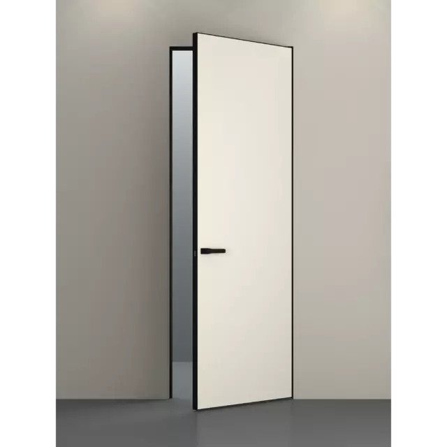 Дверь скрытая Zadoor Filomuro Elen Alu black глухая 200x80см полипропилен цвет белый под покраску без замка и петель