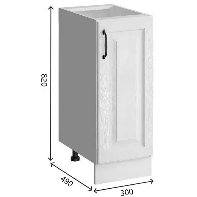 Напольный шкаф Bvmebel Romeo 30x82x47 см фасад МДФ цвет белый дуб
