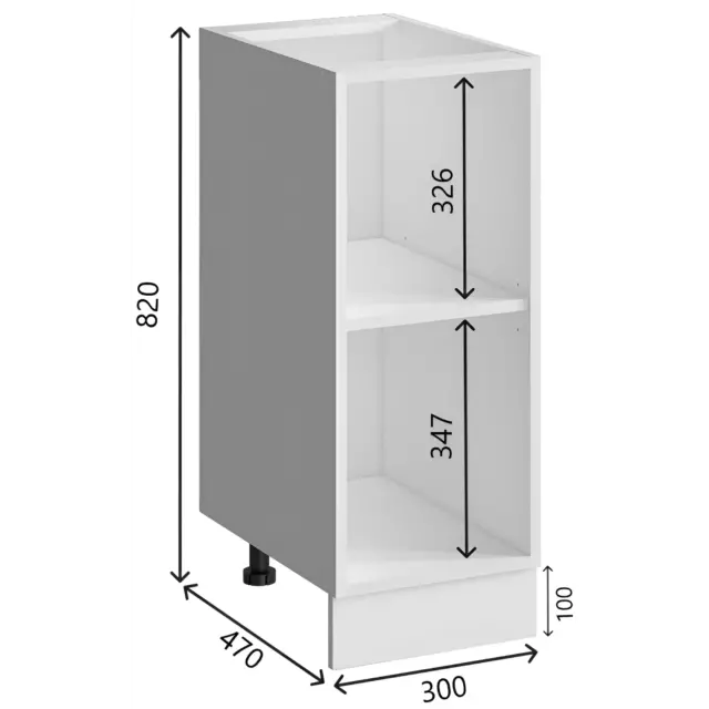 Напольный шкаф Bvmebel Romeo 30x82x47 см фасад МДФ цвет белый дуб — изображение 2