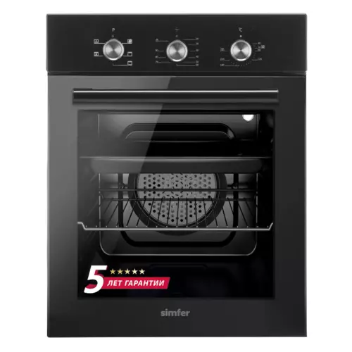 Электрический встраиваемый духовой шкаф Simfer B4EB16070 45x59.5x56 см цвет черный