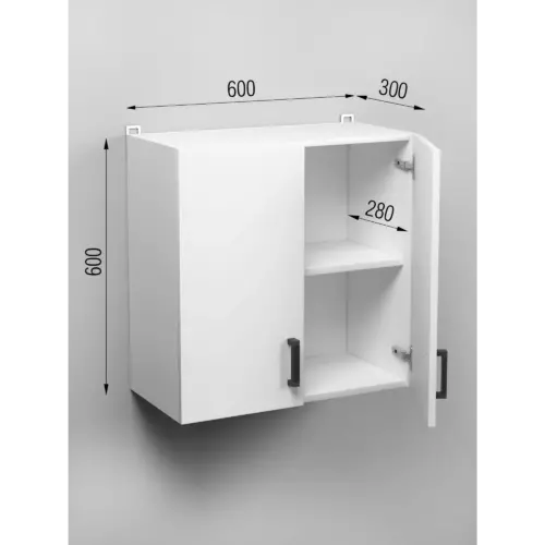Навесной шкаф Regent Style Кухонный модуль подвесной 60x60x30 см 2 дверцы фасад белый ЛДСП каркас белый ЛДСП