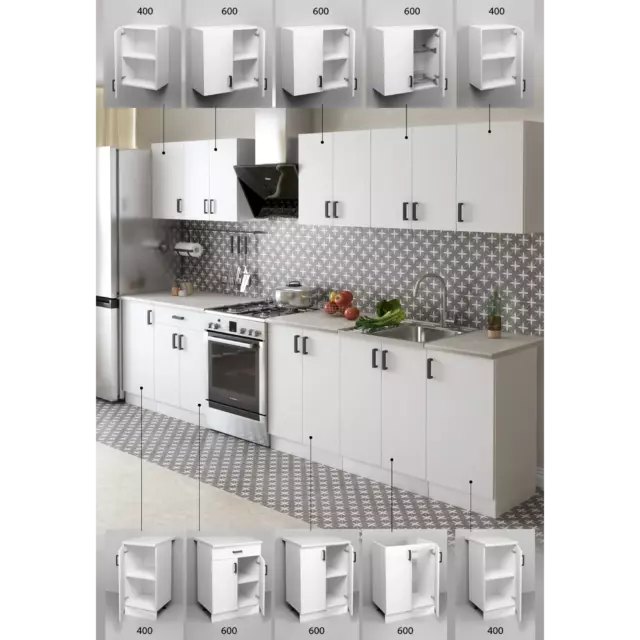 Навесной шкаф Regent Style Кухонный модуль подвесной 60x60x30 см 2 дверцы фасад белый ЛДСП каркас белый ЛДСП — изображение 4