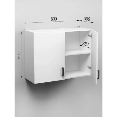 Навесной шкаф Regent Style Кухонный модуль подвесной 80x60x30 см 2 дверцы фасад белый ЛДСП каркас белый ЛДСП