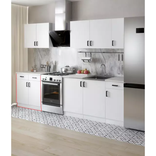 Напольный шкаф Regent Style Кухонный модуль напольный 80x82.80x60 см 2 дверцы 2 ящика фасад белый ЛДСП каркас белый ЛДСП — изображение 3