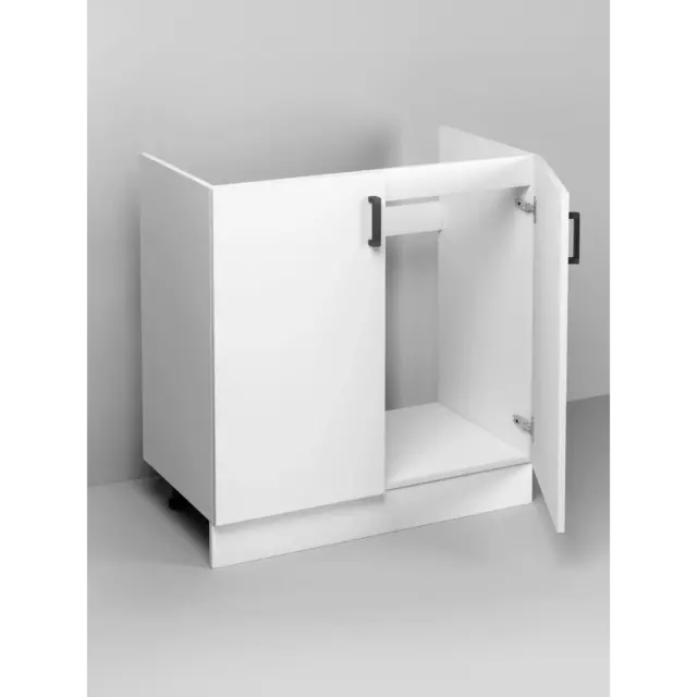 Напольный шкаф Regent Style Кухонный модуль напольный 80x80x46.60 см 2 дверцы и мойка фасад белый ЛДСП каркас белый ЛДСП — изображение 2