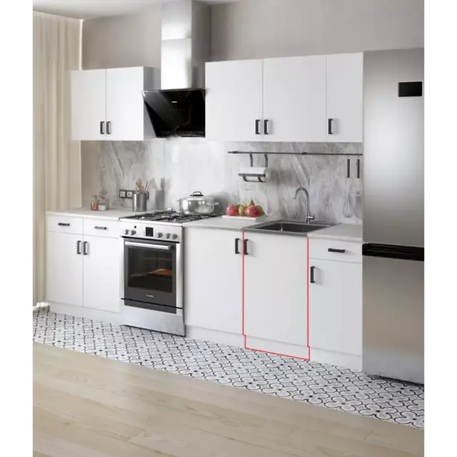 Напольный шкаф Regent Style Кухонный модуль напольный 50x80x46.60 см 1 дверца и мойка фасад белый ЛДСП каркас белый ЛДСП — изображение 3