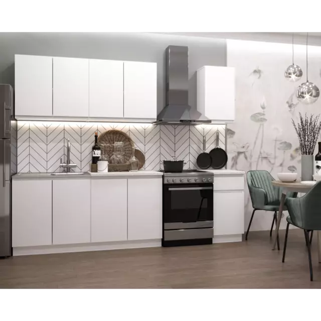 Кухонный гарнитур Альбина Стиль 200x160x60 см ЛДСП цвет белый
