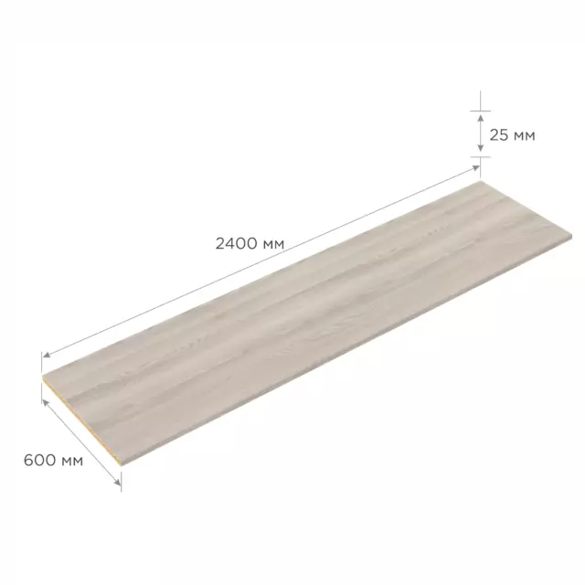 Столешница Slotex 240x60x2.5 см ДСП цвет ясень скандик — изображение 3