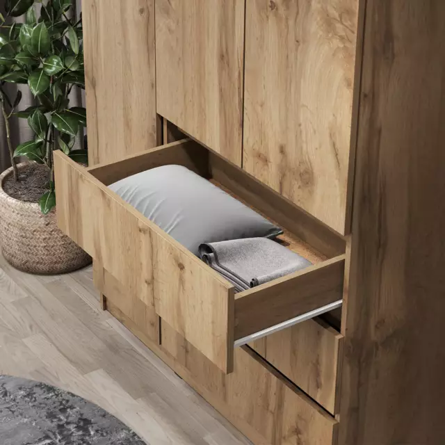 Шкаф распашной Letta 105x180x45 см ЛДСП цвет дуб вотан — изображение 8