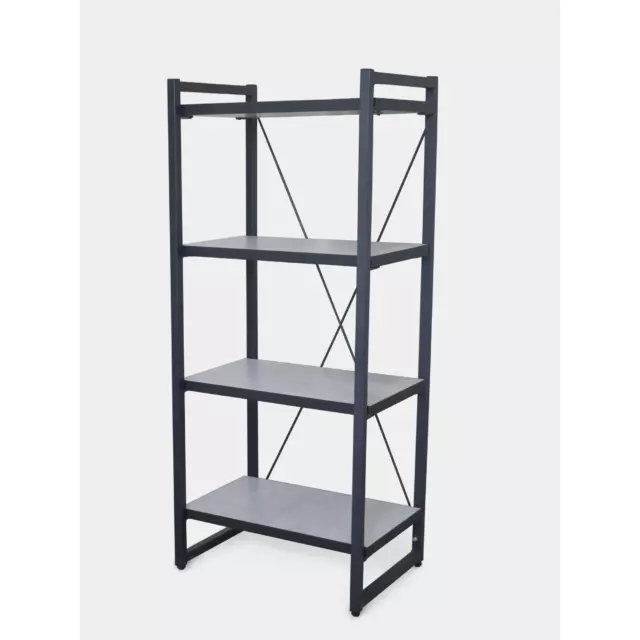 Стеллаж Laksi 47x106x31 см лдсп цвет серый бетон, черный