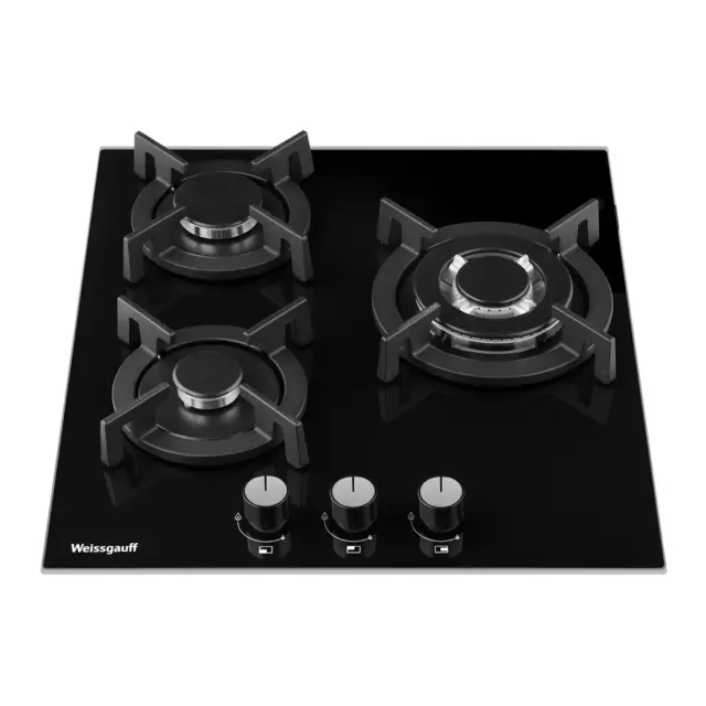 Газовая варочная панель Weissgauff HG 430 BGV 45 см 3 конфорки цвет черный — изображение 2