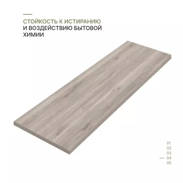 Столешница Alternative с кромкой 240x60x3.8 см с 4-х сторон водостойкие плиты ДСП цвет бежевый — изображение 4