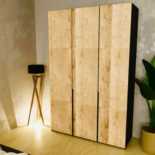 Шкаф Альбина 150x230x52 см ЛДСП цвет графит/дуб гранж песочный