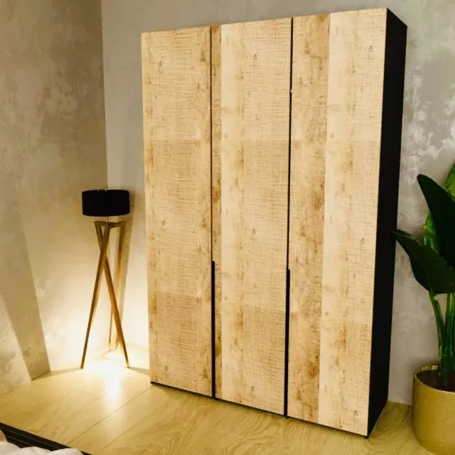 Шкаф Альбина 150x230x52 см ЛДСП цвет графит/дуб гранж песочный