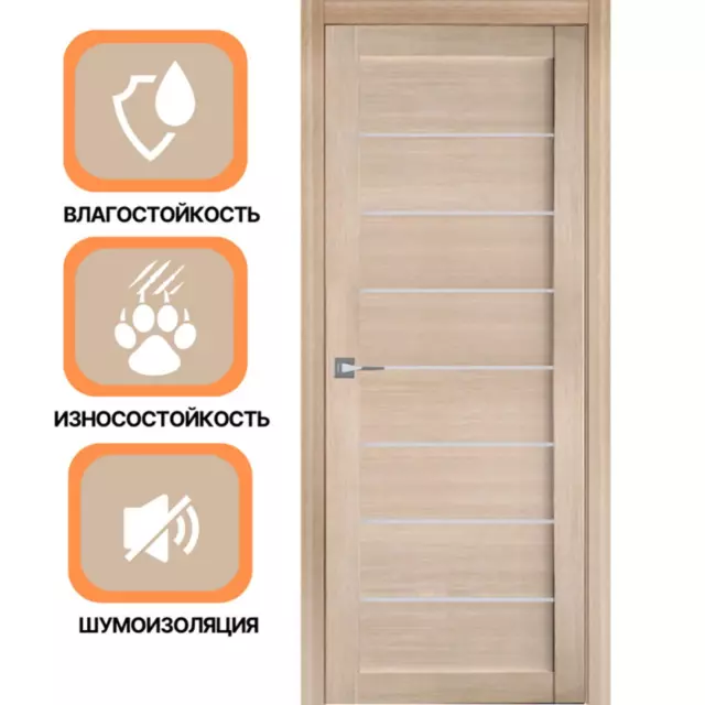 Дверь межкомнатная комплект Двери регионов Модерн 10005 200x80см пленка ПВХ остеклённая цвет цвет лиственница светлая бе — изображение 4