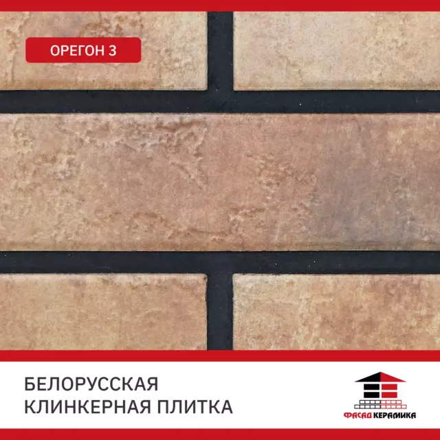 Плитка клинкерная Керамин Орегон 0.54м² коричневый теплый с бежево-желтым оттенком — изображение 8