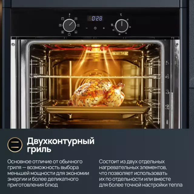 Электрический встраиваемый духовой шкаф Carino CB6EB56016 59.5х59.5х56 см цвет черный — изображение 6