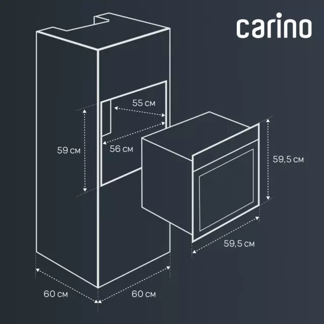Электрический встраиваемый духовой шкаф Carino CB6EB56016 59.5х59.5х56 см цвет черный — изображение 9