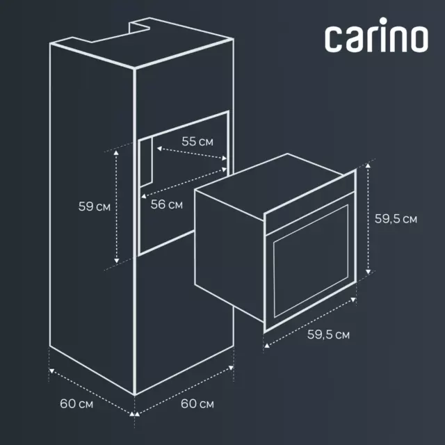 Электрический встраиваемый духовой шкаф Carino CB6EB16011 59.5х59.5х56 см цвет черный — изображение 7