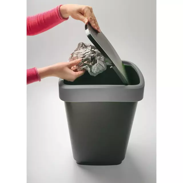 Контейнер для мусора Rotho Swing Twist черный серебро, 10 л — изображение 5